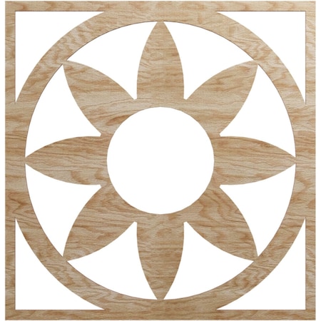 Ekena Millwork Blume Wood Fretwork Pierced Ceiling Medallion, Red Oak, 28"OD x 9 3/4"ID x 1/4"T CMWP28X28X0250BLRO